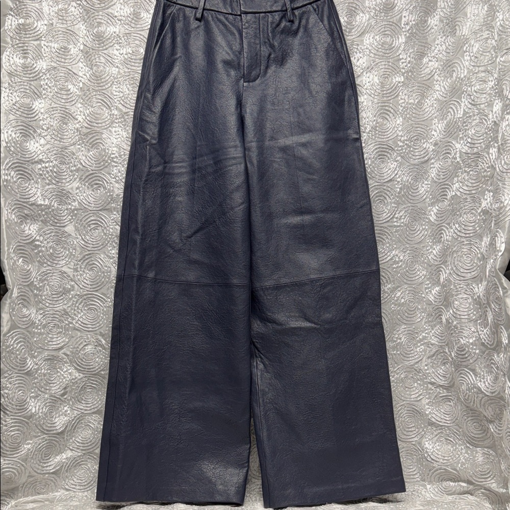 Frame Leather Women's Navy Wide Leg Pants